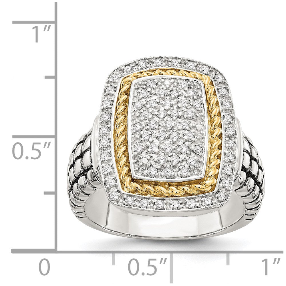 Shey Couture Sterling Silver with 14K Accent Diamond Ring