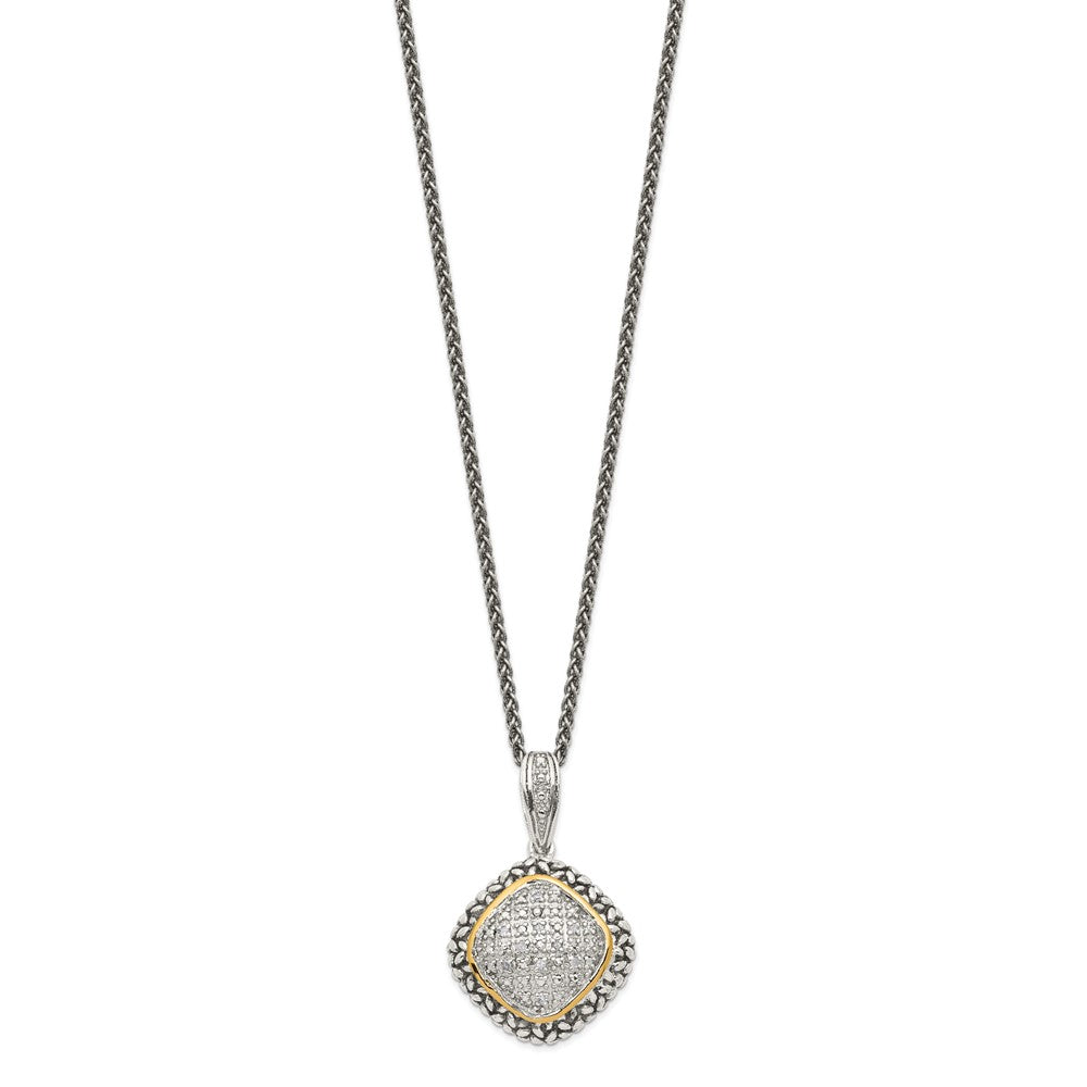 Shey Couture Sterling Silver with 14K Accent 18 Inch Antiqued Diamond Necklace