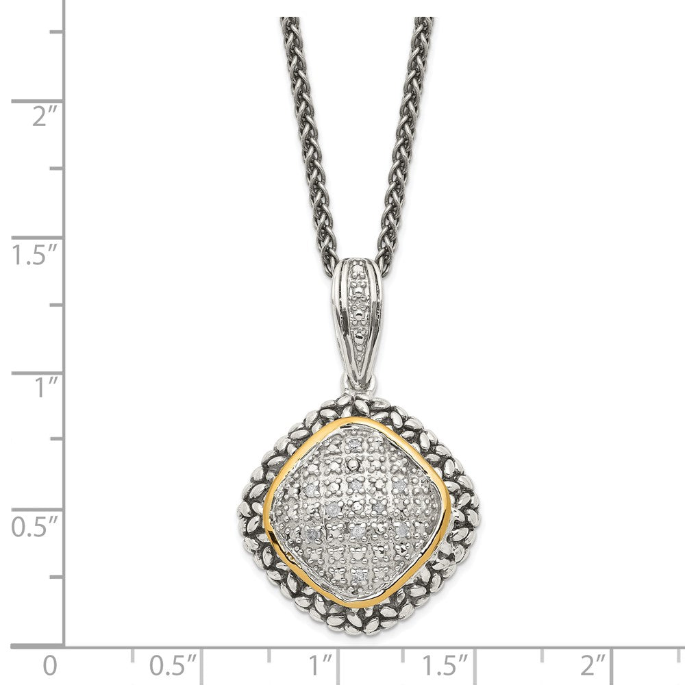 Shey Couture Sterling Silver with 14K Accent 18 Inch Antiqued Diamond Necklace