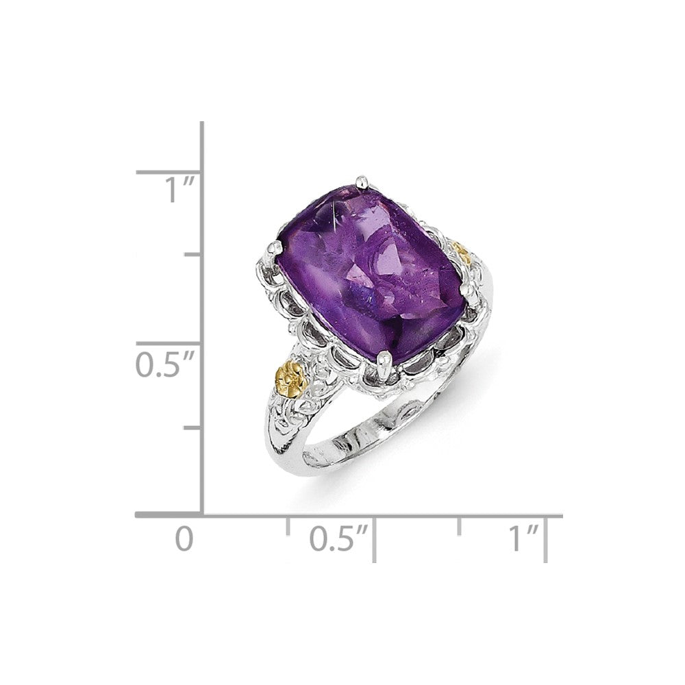 Sterling Silver w/14k Amethyst Ring