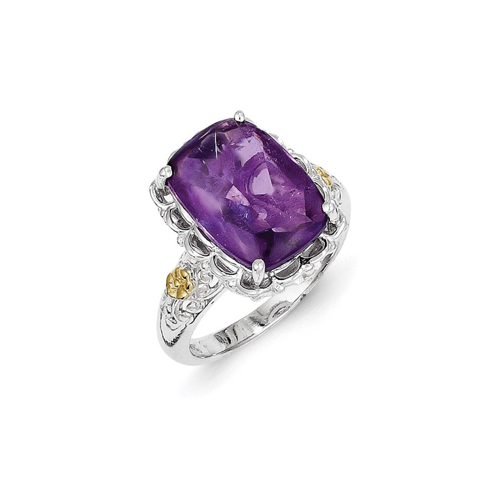 Sterling Silver w/14k Amethyst Ring