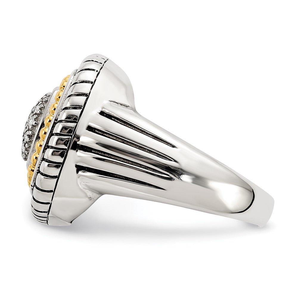 Shey Couture Sterling Silver with 14K Accent Antiqued Diamond Ring