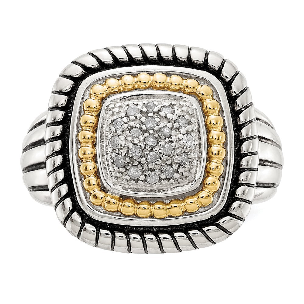 Shey Couture Sterling Silver with 14K Accent Antiqued Diamond Ring