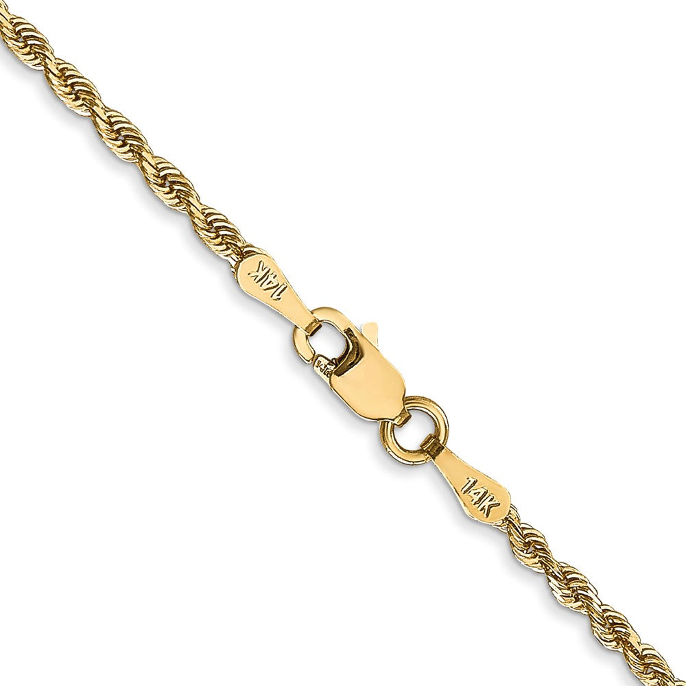 14K 18 Inch 2mm Diamond-cut Quadruple Rope Lobster Clasp Chain