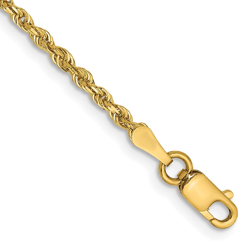 14K 7 Inch 2mm Diamond-cut Quadruple Rope Lobster Clasp Chain