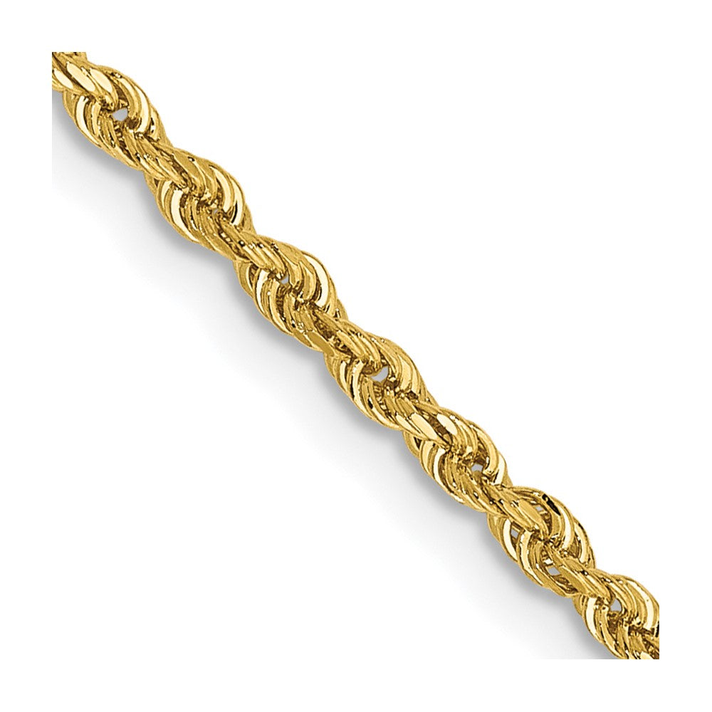 14K 30 Inch 2mm Diamond-cut Quadruple Rope Lobster Clasp Chain