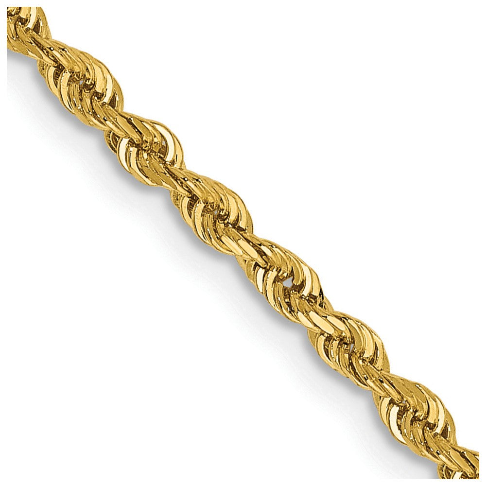 14K 24 Inch 2.25mm Diamond-cut Quadruple Rope Lobster Clasp Chain