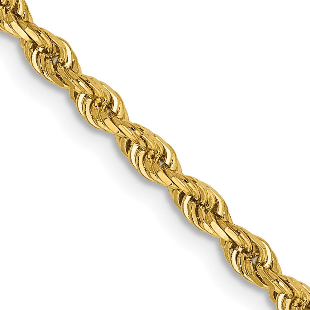 14K 22 Inch 2.75mm Diamond-cut Quadruple Rope Lobster Clasp Chain