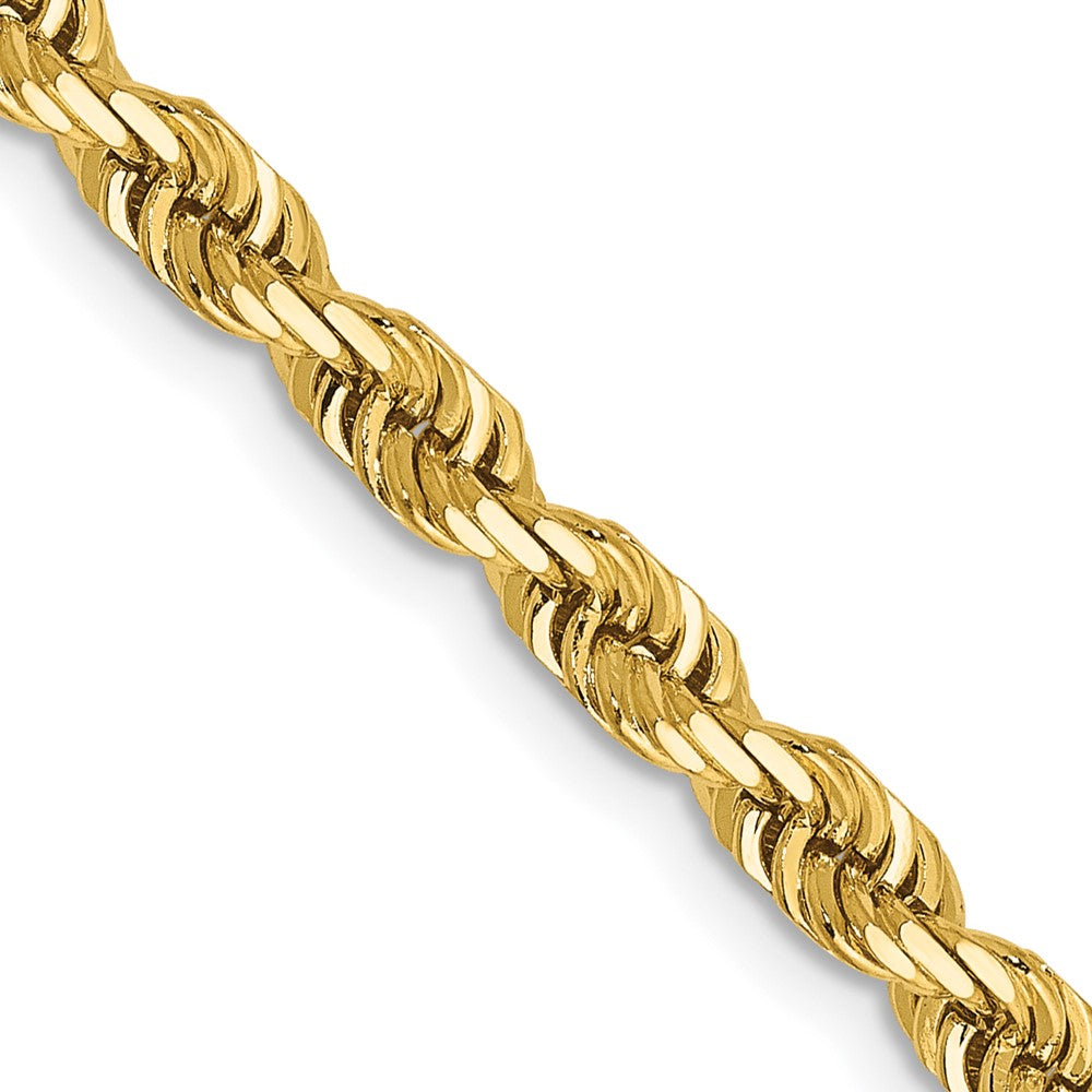 14K 24 Inch 4mm Diamond-cut Quadruple Rope Lobster Clasp Chain