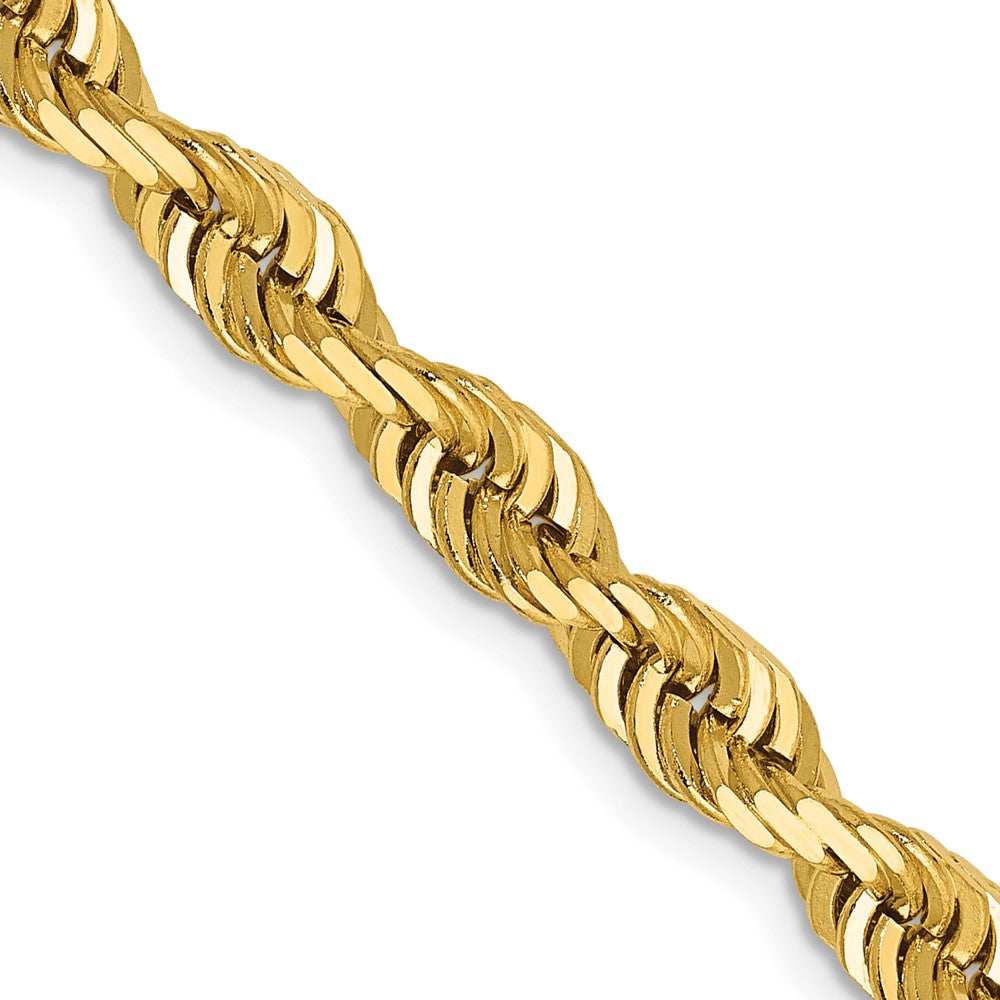 14K 24 Inch 5mm Diamond-cut Quadruple Rope Lobster Clasp Chain