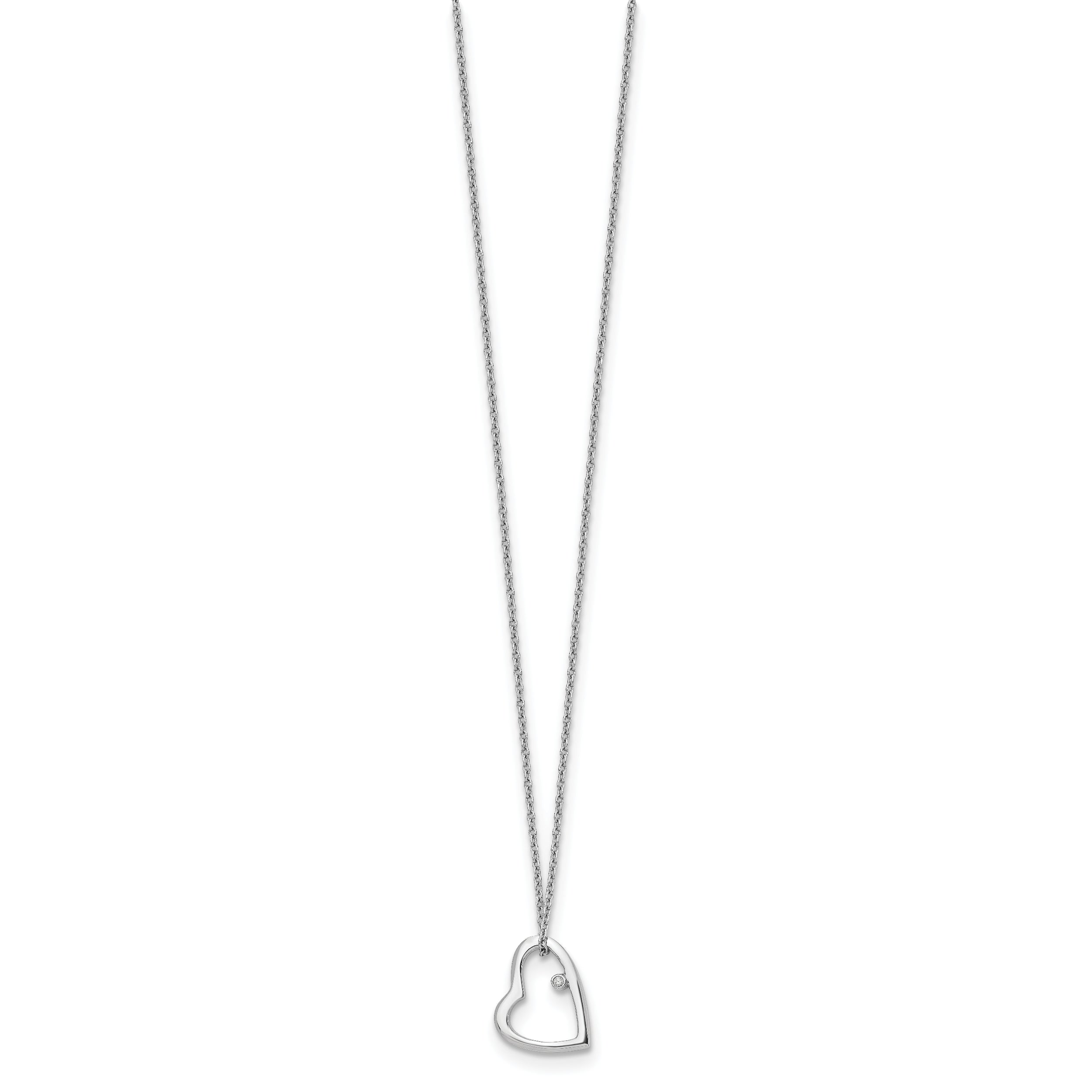 SS White Ice .01ct Diamond Heart Necklace QW154