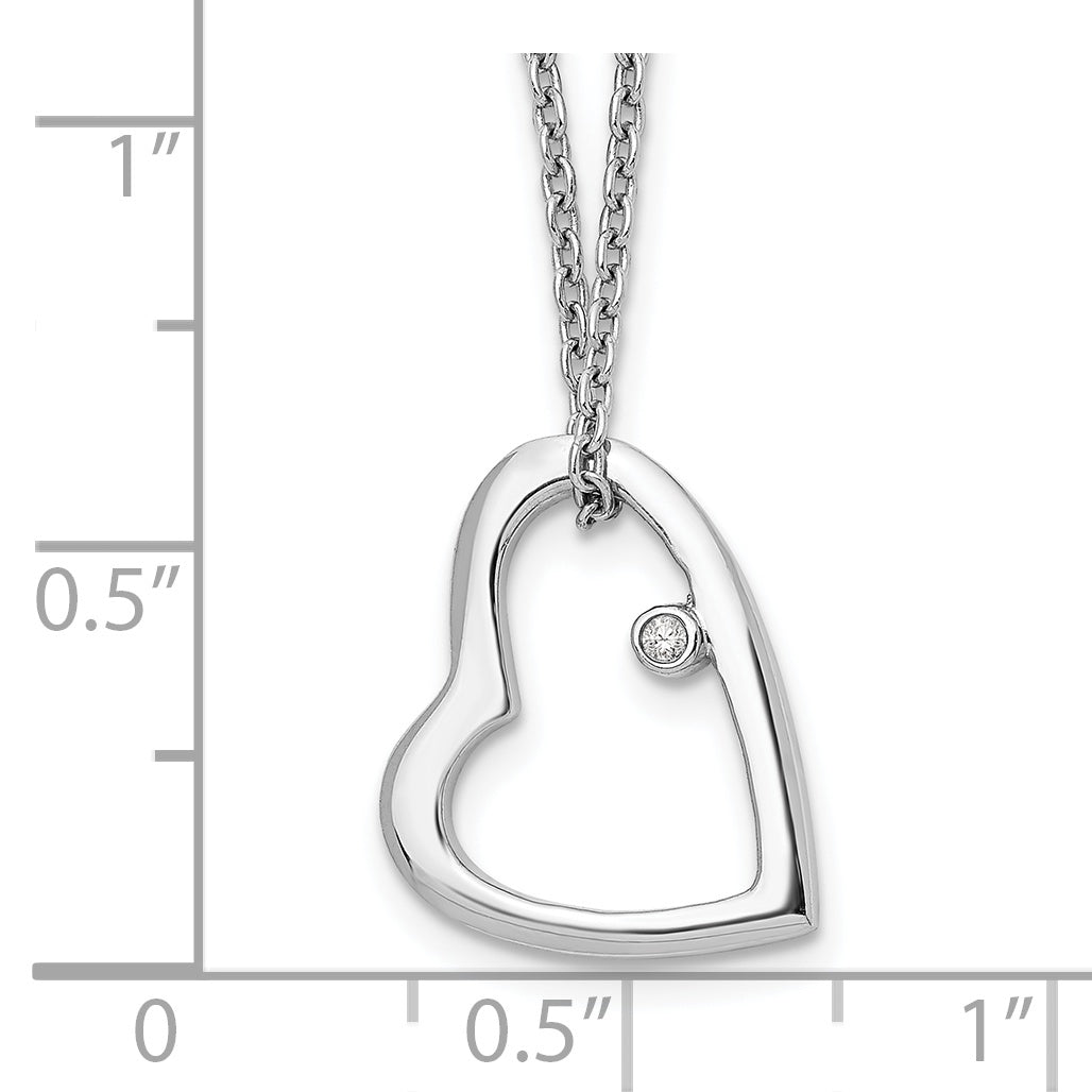 SS White Ice .01ct Diamond Heart Necklace QW154