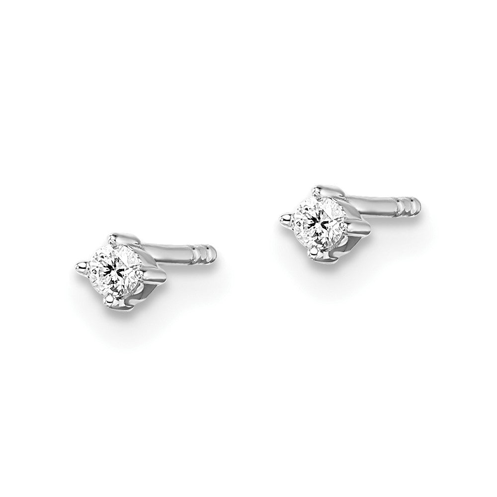 White Ice Sterling Silver Rhodium-plated Diamond Stud Post Earrings