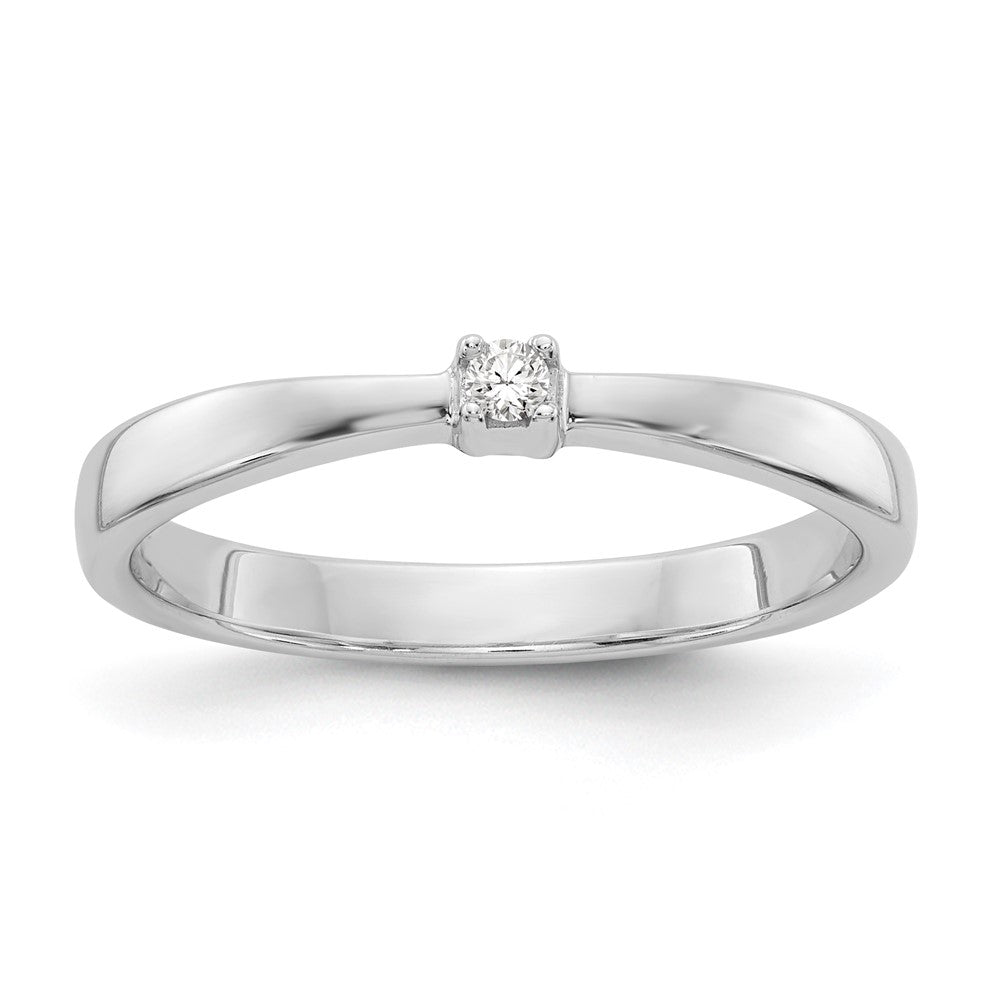 White Ice Sterling Silver Rhodium-plated Diamond Ring