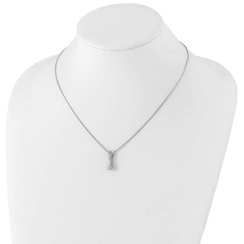 White Ice Sterling Silver Rhodium-plated 18 Inch Diamond X Necklace with 2 Inch Extender