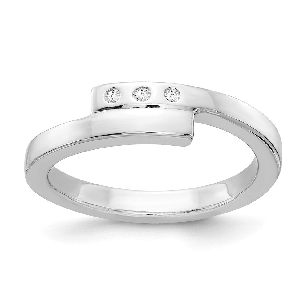 White Ice Sterling Silver Rhodium-plated Diamond Ring