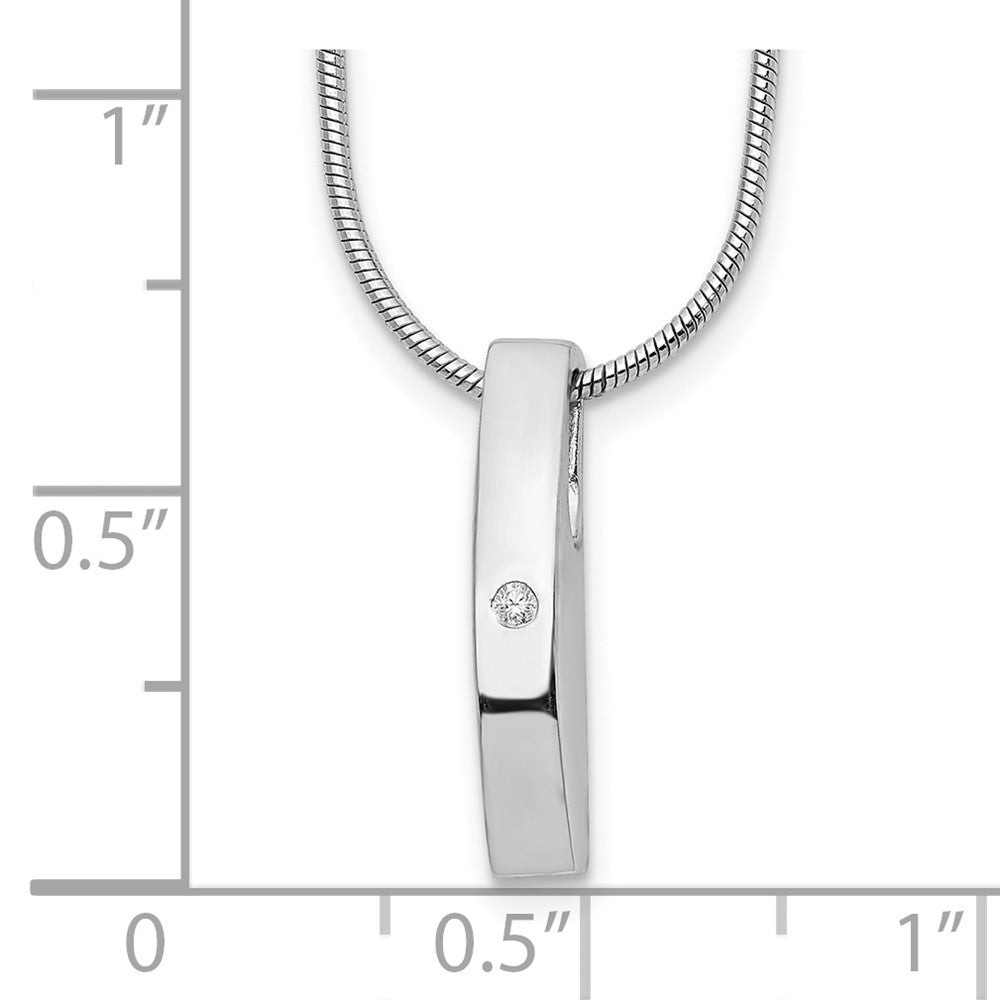 White Ice Sterling Silver Rhodium-plated 18 Inch Diamond Necklace with 2 Inch Extender