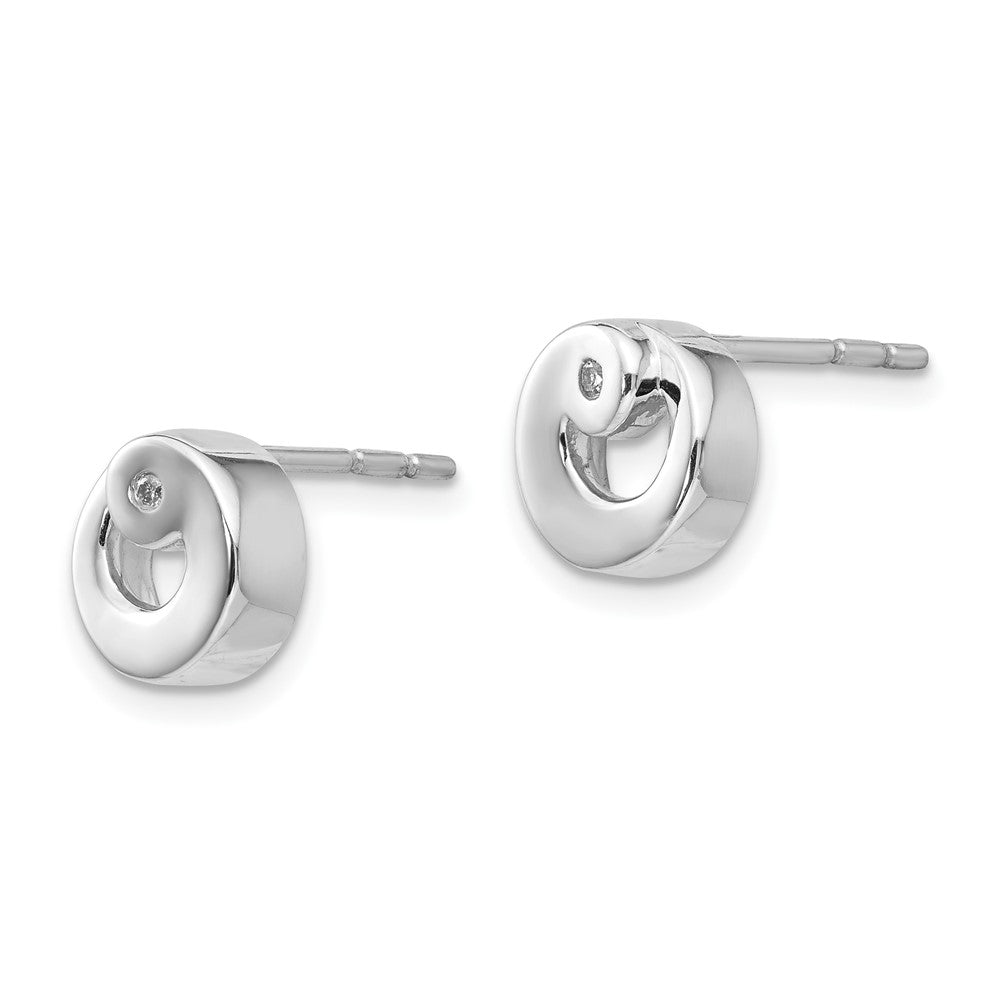 White Ice Sterling Silver Rhodium-plated Diamond Post Earrings