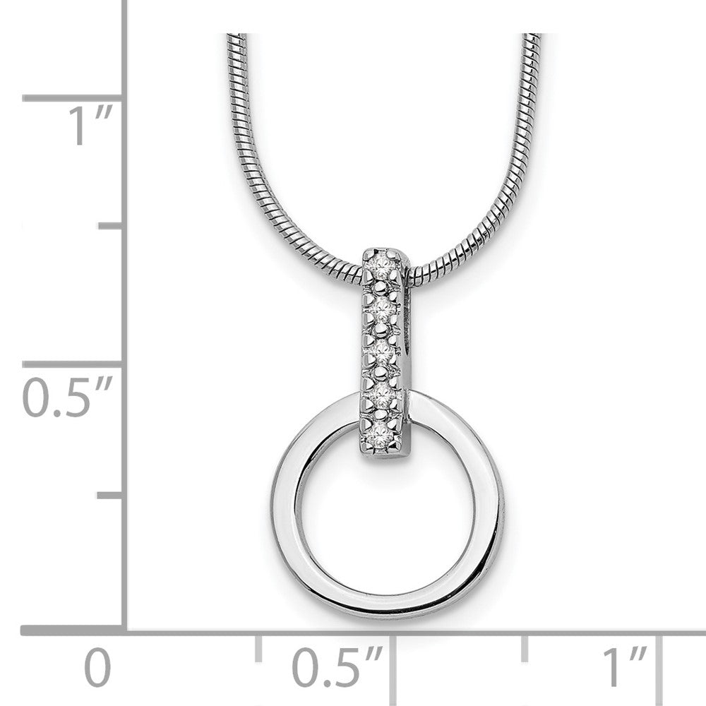 White Ice Sterling Silver Rhodium-plated 18 Inch Open Circle Diamond Necklace with 2 Inch Extender