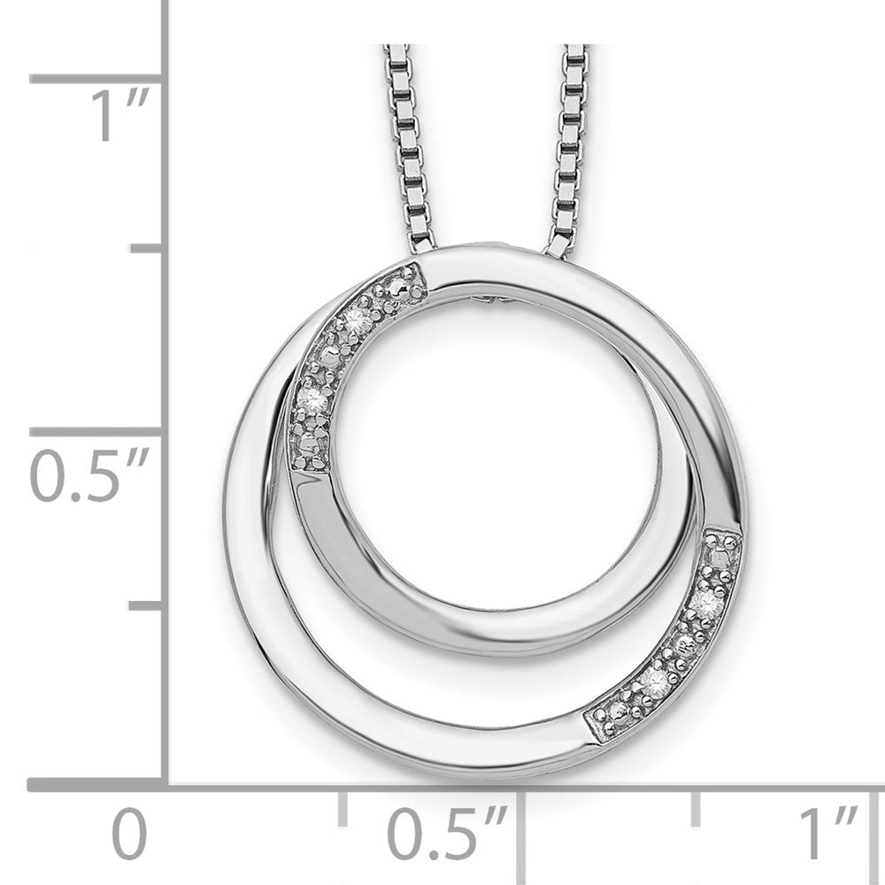 White Ice Sterling Silver Rhodium-plated 18 Inch Diamond Necklace with 2 Inch Extender