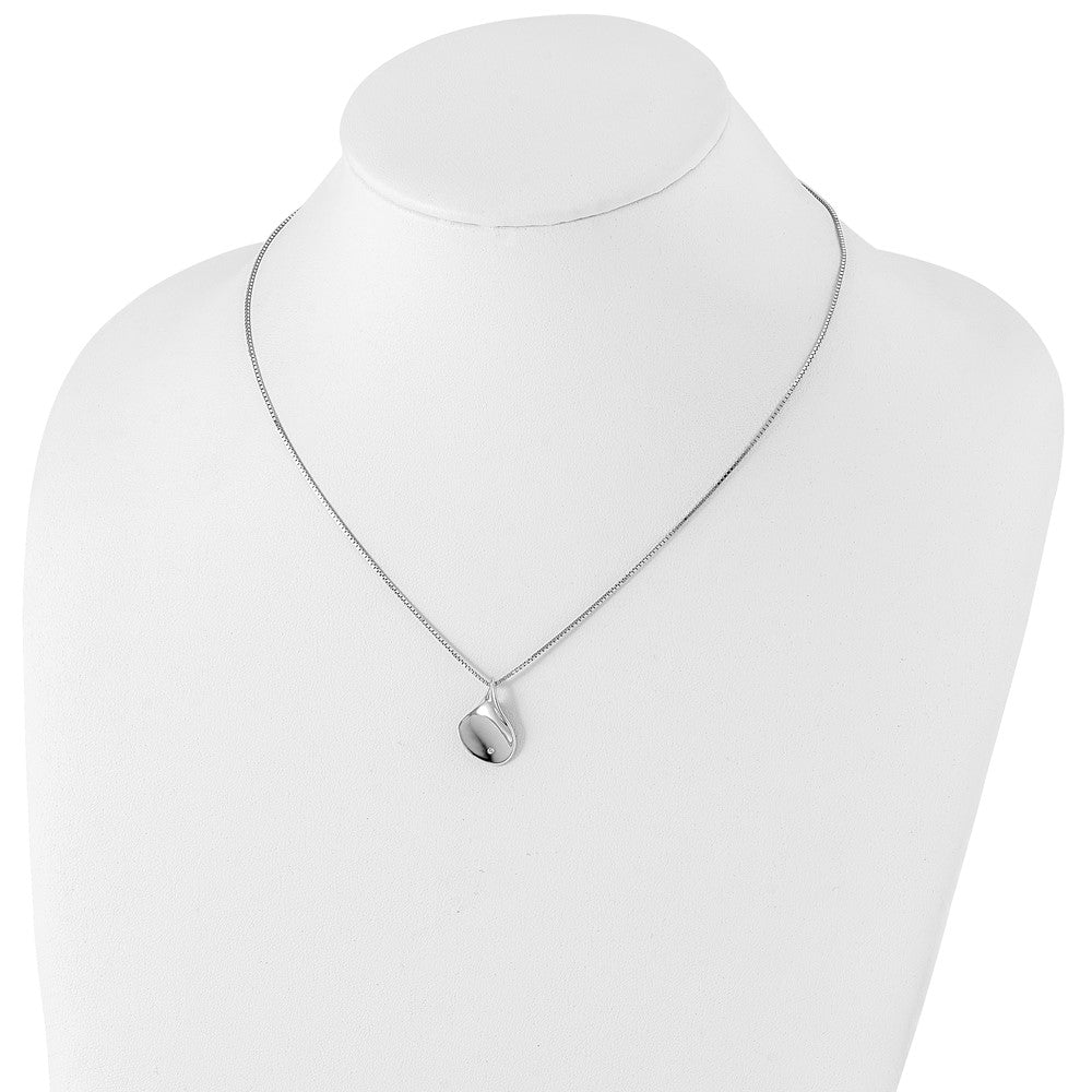 White Ice Sterling Silver Rhodium-plated 18 Inch Diamond Teardrop Necklace with 2 Inch Extender