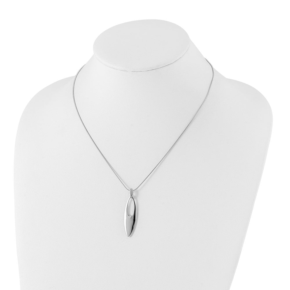 White Ice Sterling Silver Rhodium-plated 18 Inch Diamond Necklace with 2 Inch Extender