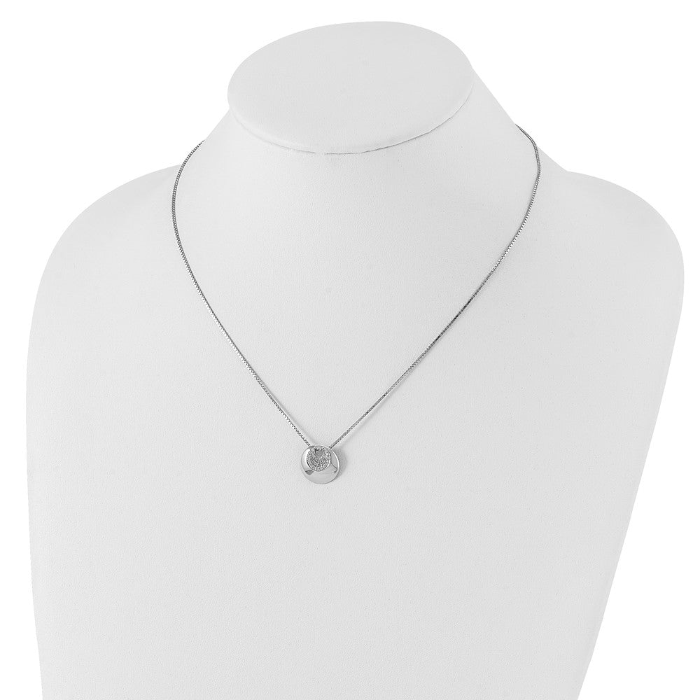 White Ice Sterling Silver Rhodium-plated 18 Inch Diamond Necklace with 2 Inch Extender