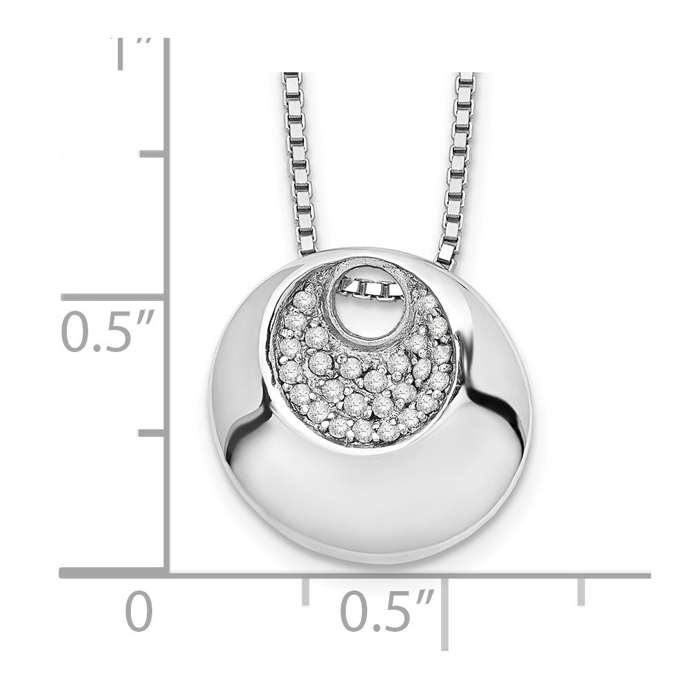 White Ice Sterling Silver Rhodium-plated 18 Inch Diamond Necklace with 2 Inch Extender