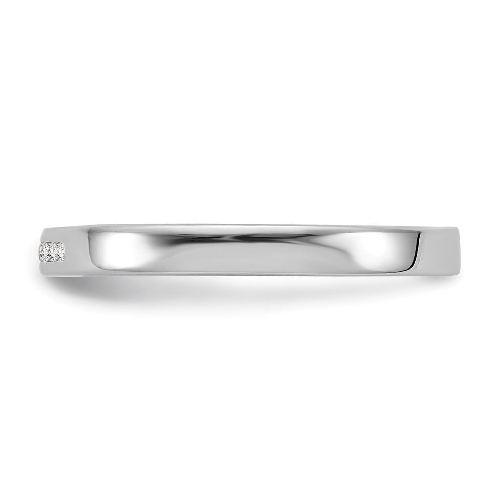 White Ice Sterling Silver Rhodium-plated Chanel-set Diamond Ring