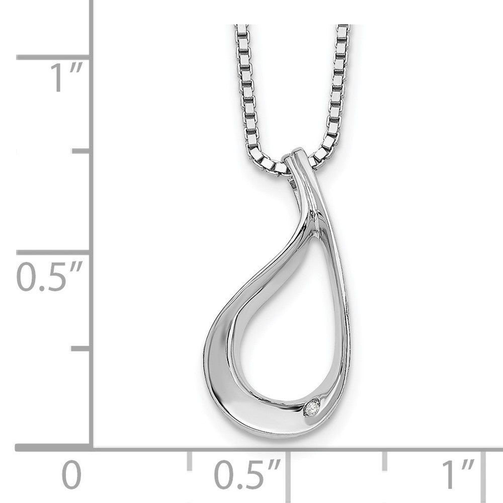 White Ice Sterling Silver Rhodium-plated 18 Inch Diamond Necklace with 2 Inch Extender