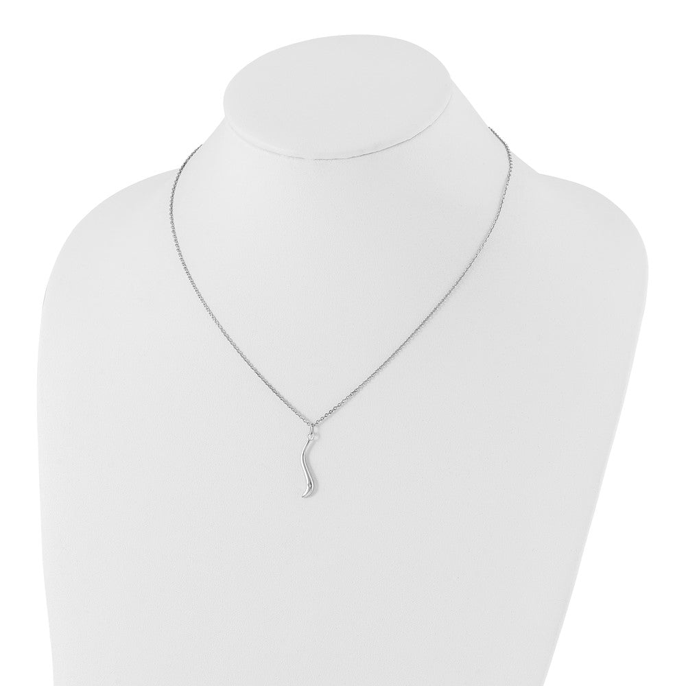 White Ice Sterling Silver Rhodium-plated 18 Inch Swirl Diamond Necklace with 2 Inch Extension