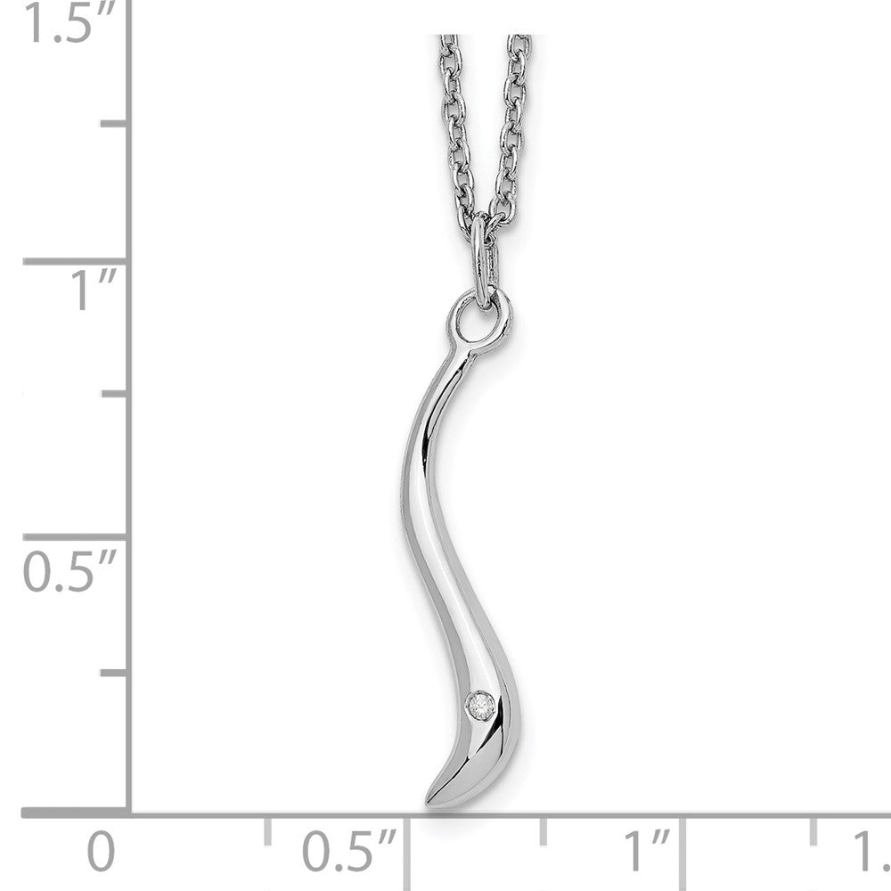 White Ice Sterling Silver Rhodium-plated 18 Inch Swirl Diamond Necklace with 2 Inch Extension