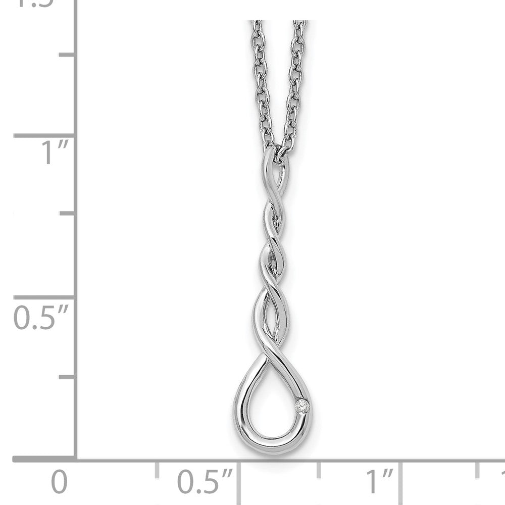 White Ice Sterling Silver Rhodium-plated 18 Inch Twisted Diamond Accent Necklace with 2 Inch Extender