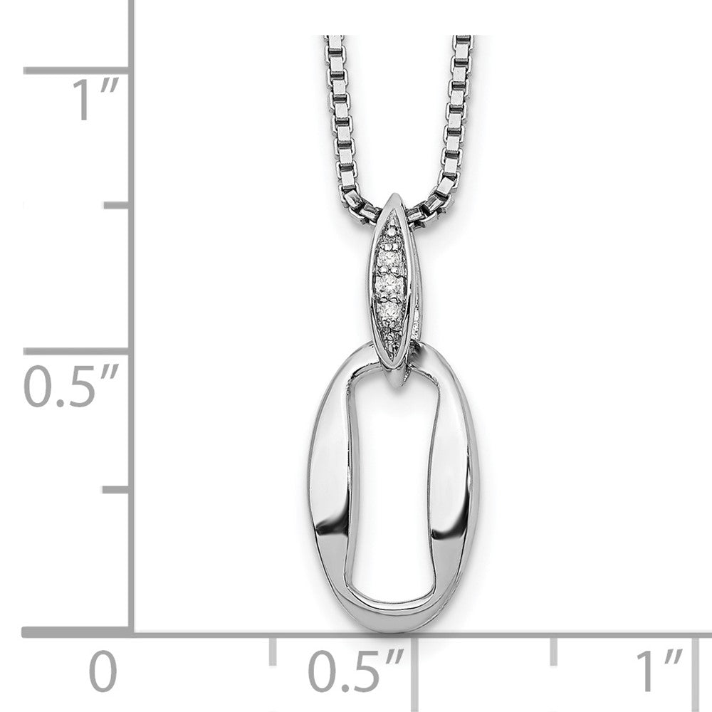 White Ice Sterling Silver Rhodium-plated 18 Inch Diamond Necklace with 2 Inch Extender