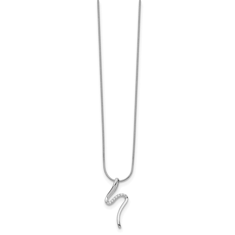 White Ice Sterling Silver Rhodium-plated 18 Inch Diamond S Shaped Necklace with 2 Inch Extender