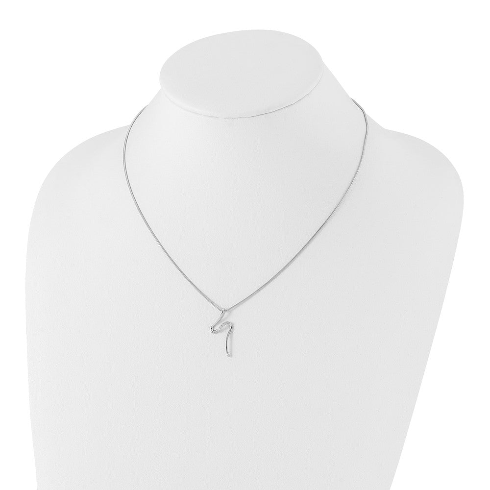 White Ice Sterling Silver Rhodium-plated 18 Inch Diamond S Shaped Necklace with 2 Inch Extender