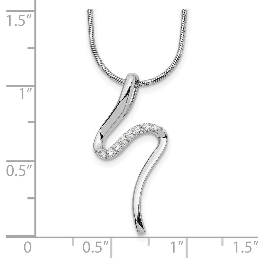 White Ice Sterling Silver Rhodium-plated 18 Inch Diamond S Shaped Necklace with 2 Inch Extender