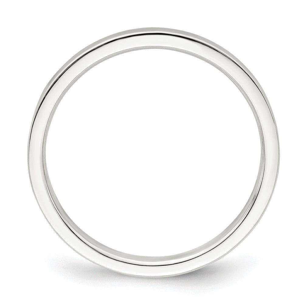 Sterling Silver Rhodium-plated 2mm Flat Size 4 Band