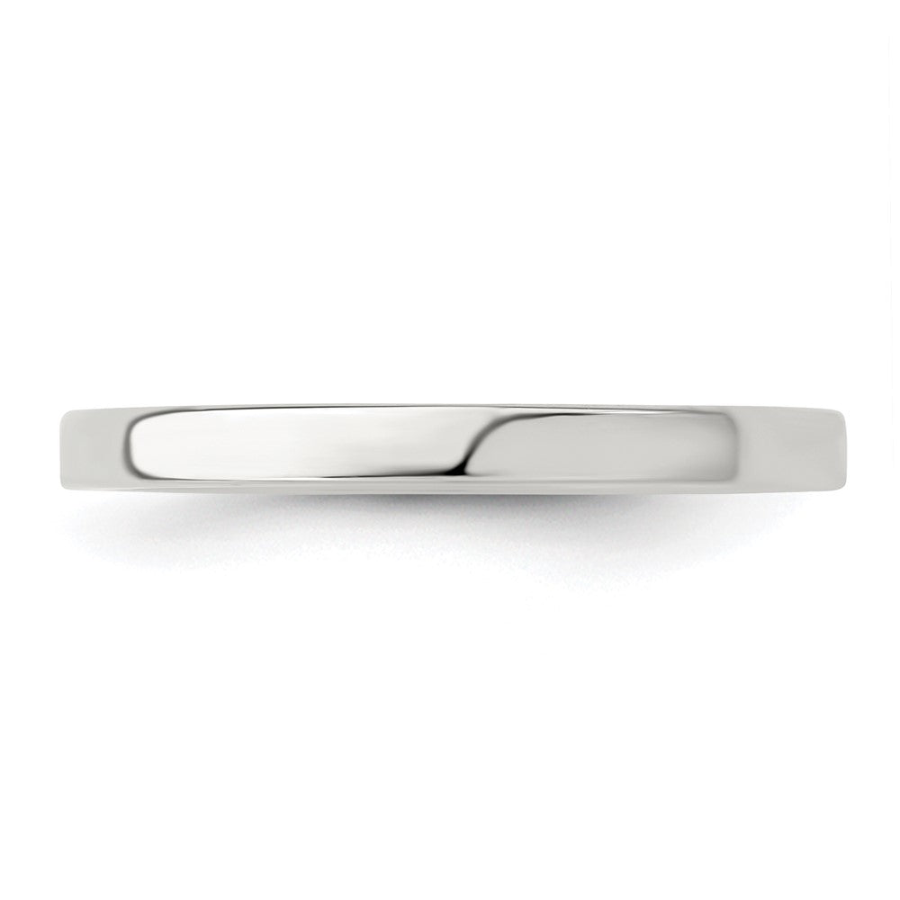 Sterling Silver Rhodium-plated 2mm Flat Size 4 Band