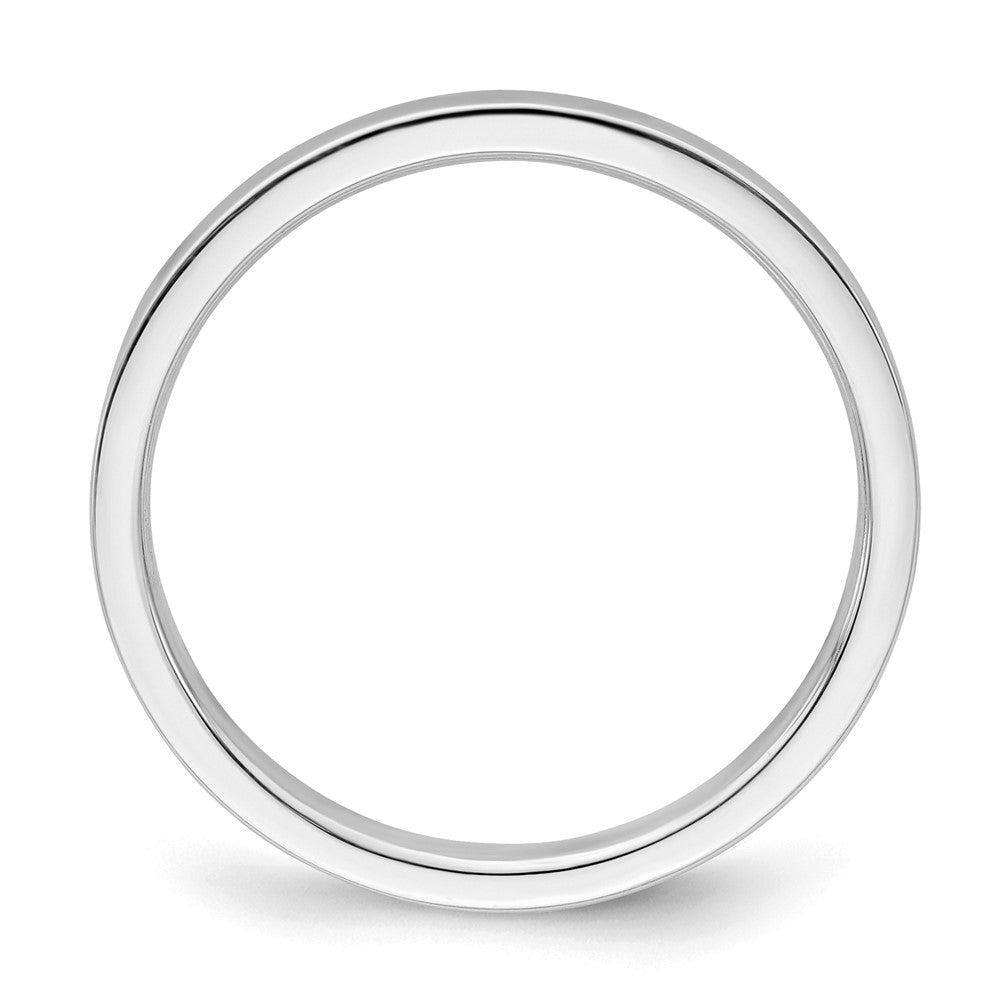 Sterling Silver Rhodium-plated 2mm Flat Size 4 Band