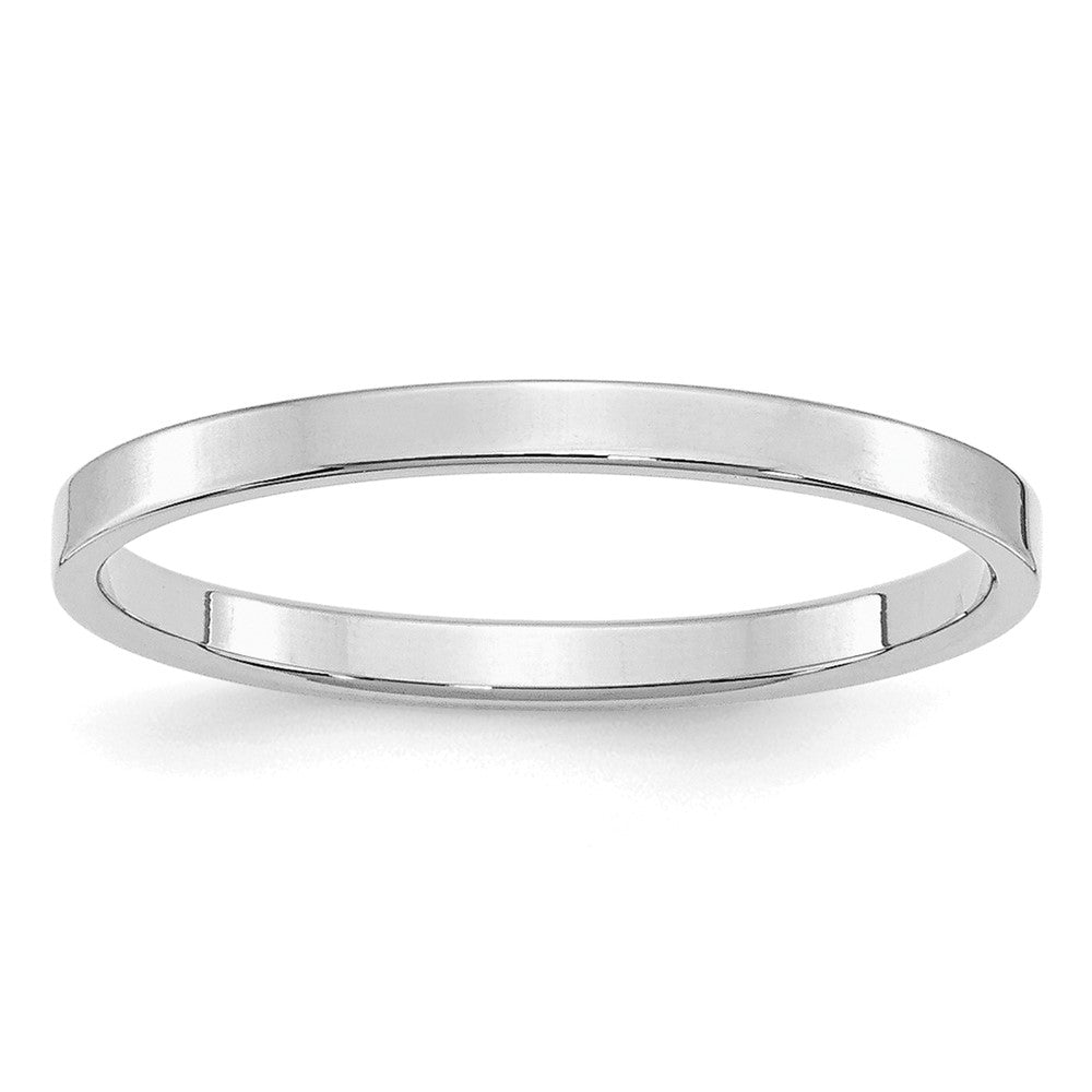 Sterling Silver Rhodium-plated 2mm Flat Size 4 Band