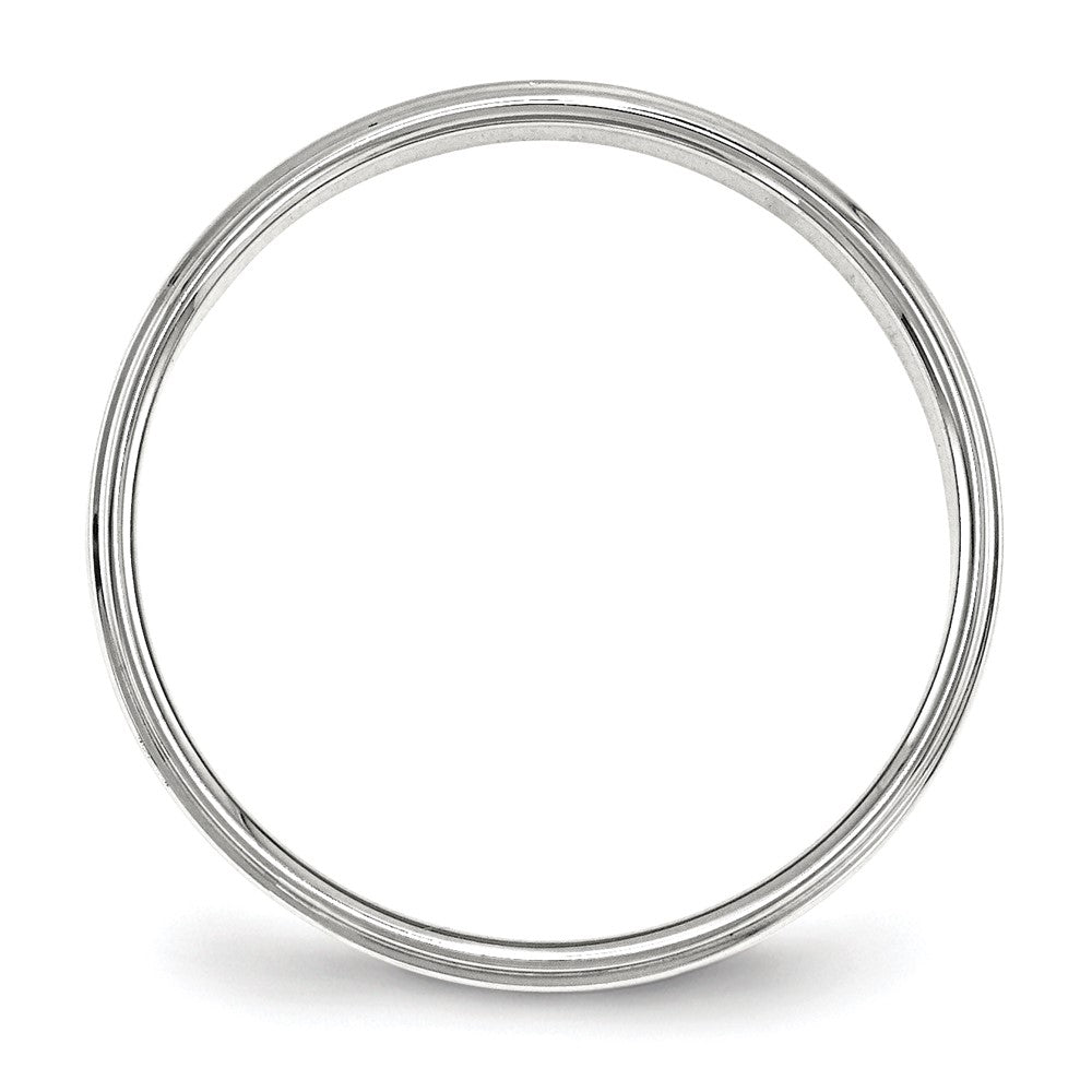 Sterling Silver 4mm Flat with Step Edge Size 8.5 Band