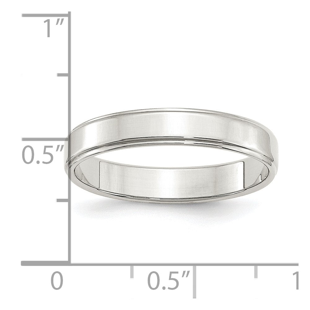 Sterling Silver 4mm Flat with Step Edge Size 8.5 Band