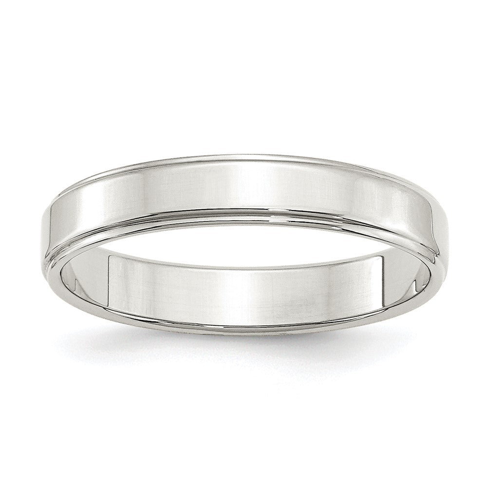 Sterling Silver 4mm Flat with Step Edge Size 8.5 Band