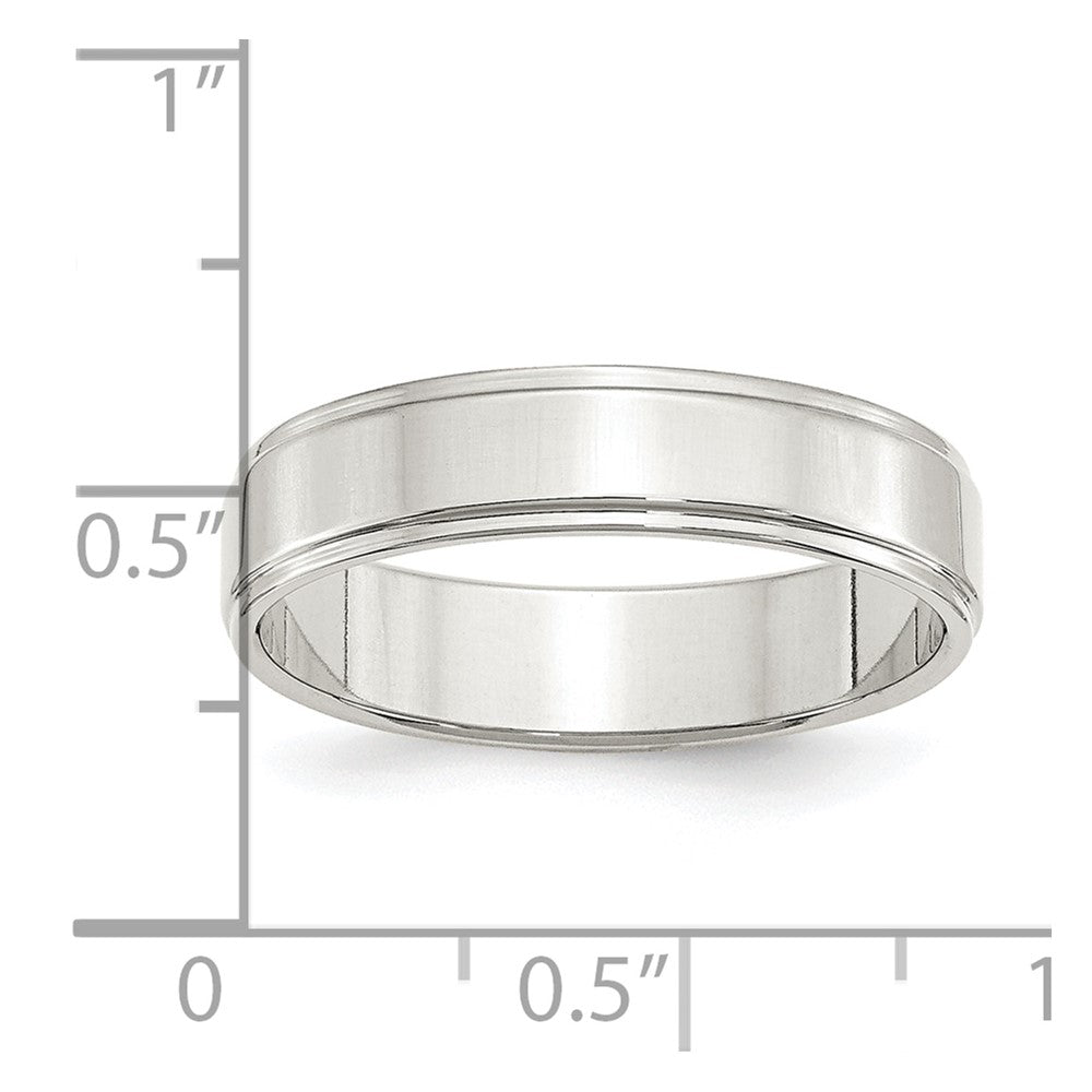 Sterling Silver 5mm Flat with Step Edge Size 8.5 Band