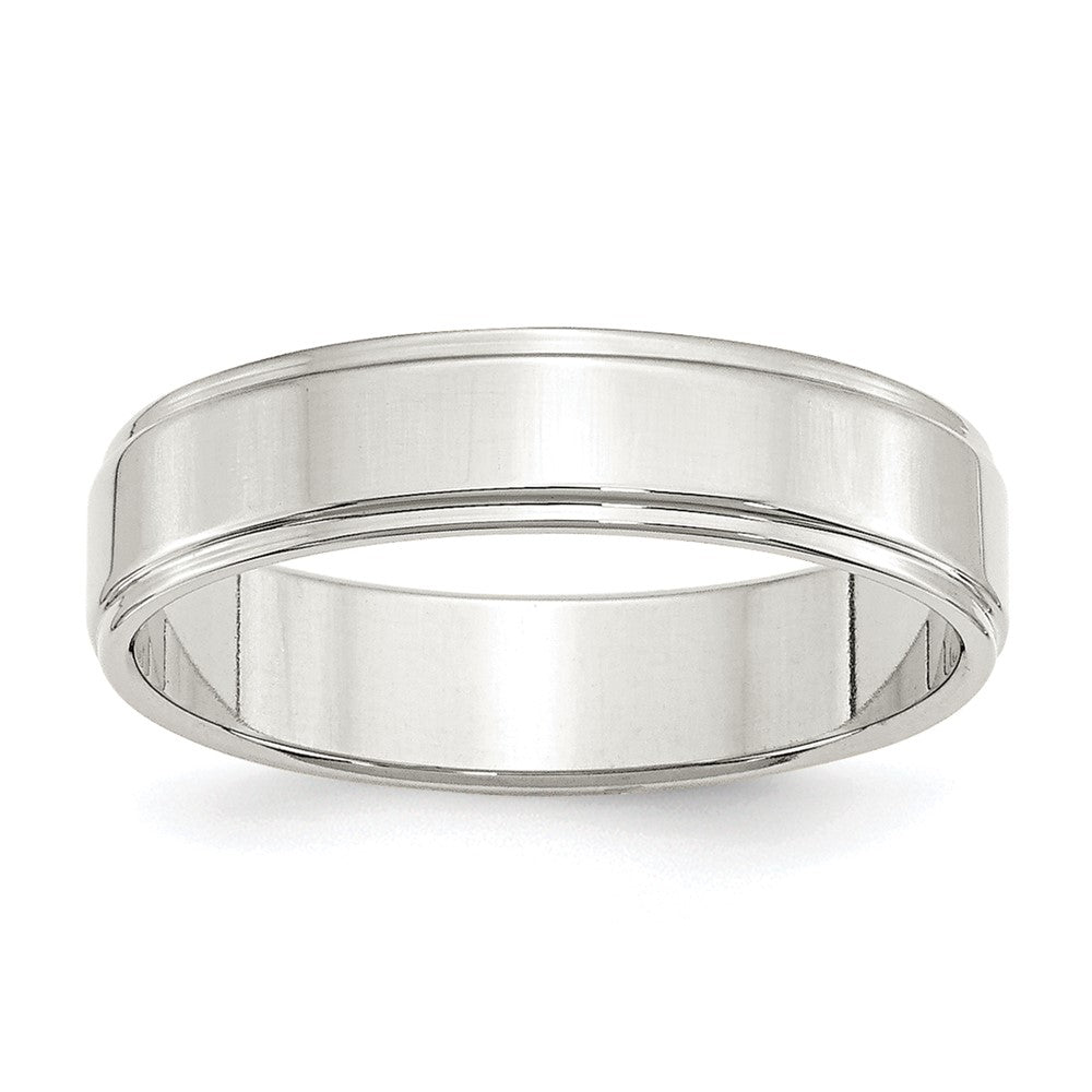 Sterling Silver 5mm Flat with Step Edge Size 8.5 Band