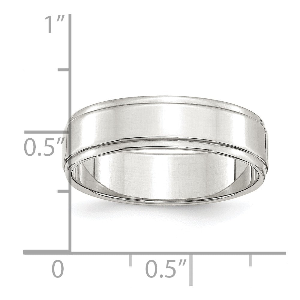 Sterling Silver 6mm Flat with Step Edge Size 10 Band