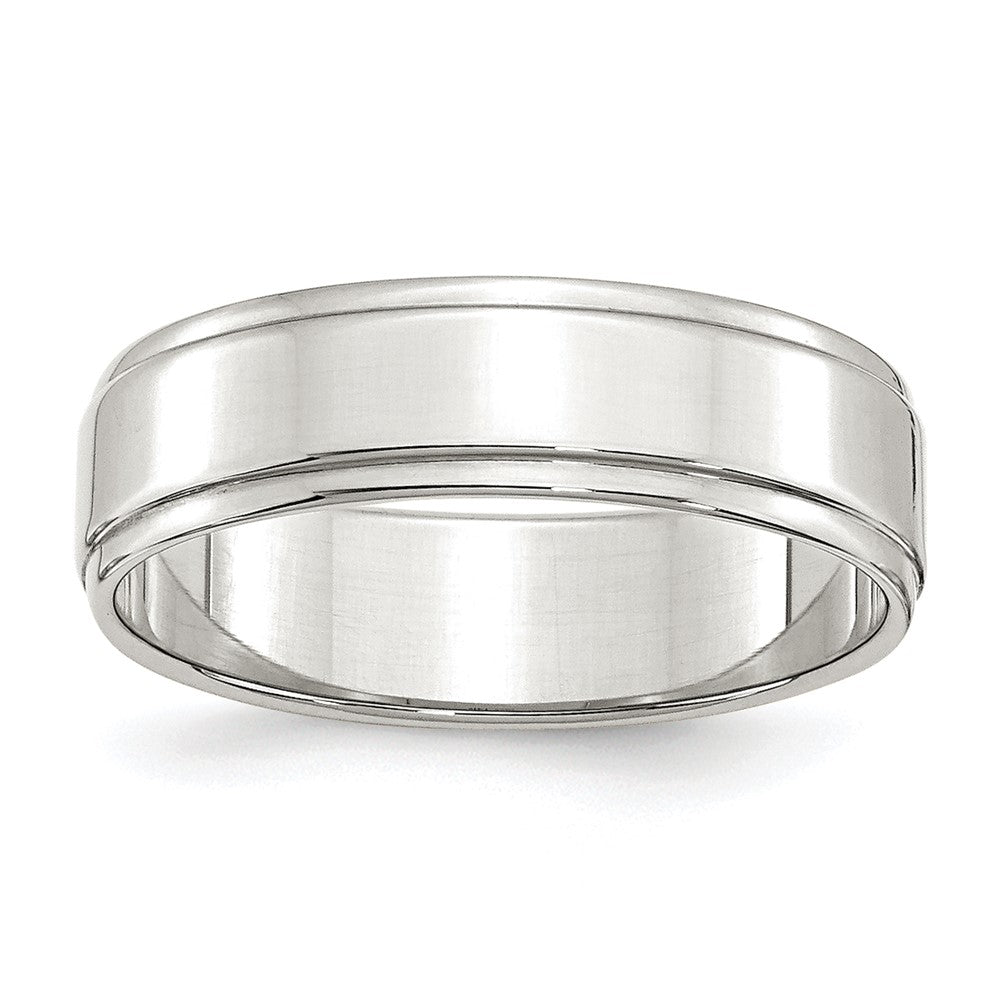 Sterling Silver 6mm Flat with Step Edge Size 10 Band