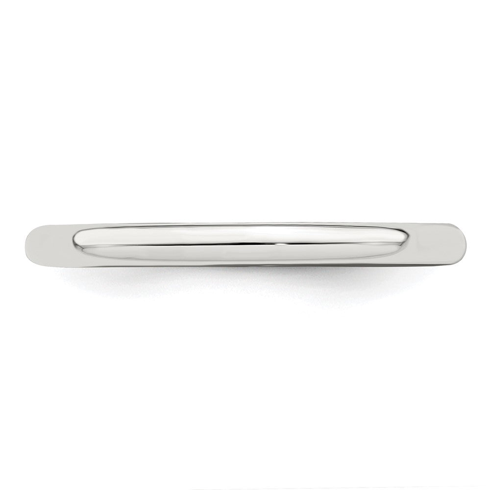 Sterling Silver Rhodium-plated 2mm Half-Round Band