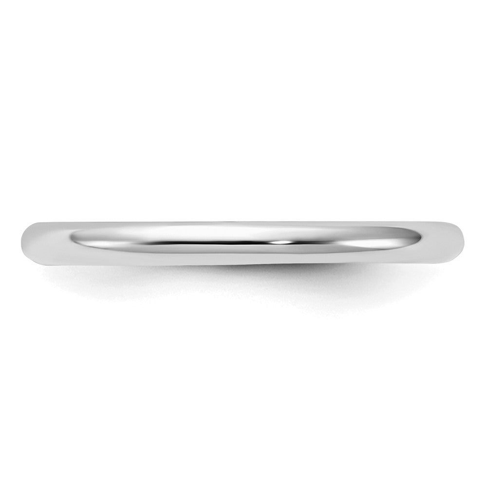 Sterling Silver Rhodium-plated 2mm Half-Round Band